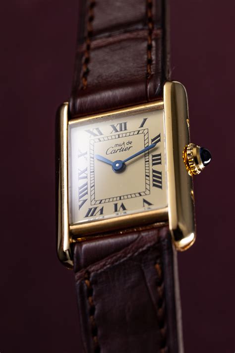 cartier tank must de cartier vermeil|cartier tank vermeil replating.